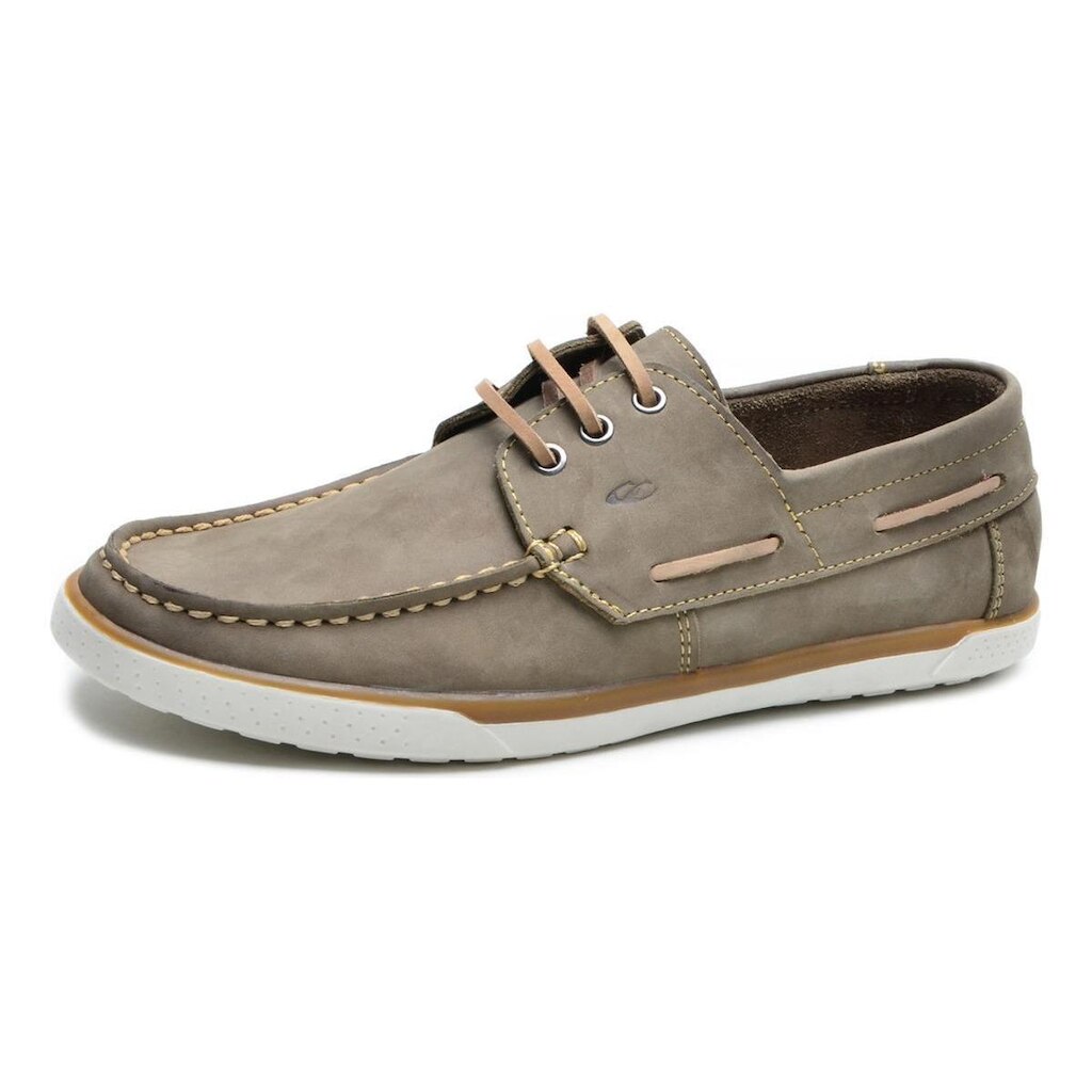 Docksider Masculino Couro Nobuck Cadarço e Solado em Borracha Casual