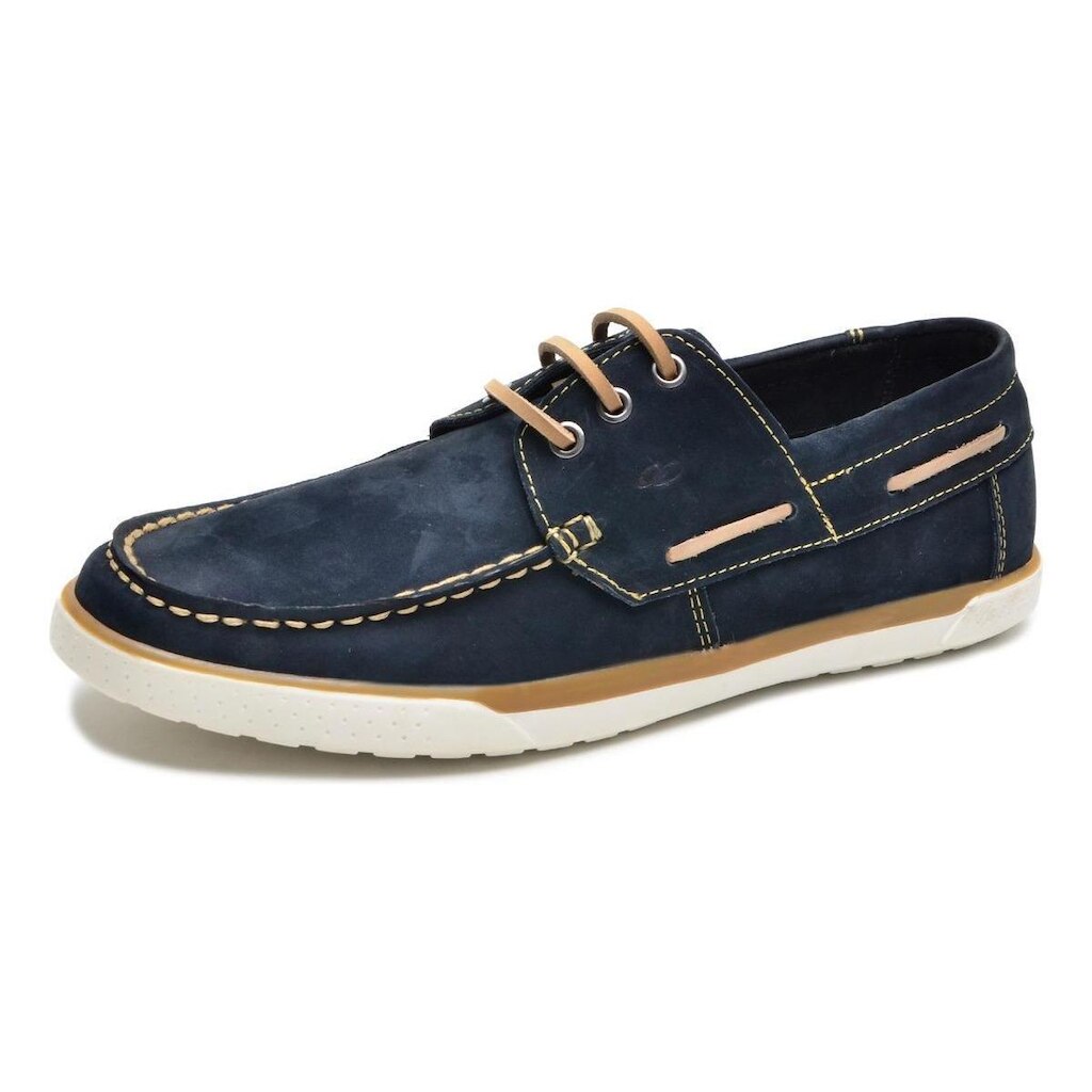 Docksider Masculino Couro Nobuck Cadarço e Solado em Borracha Casual