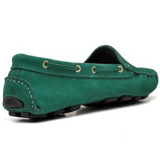 Drive Mocassim Casual Feminino Conforto Em Couro Q&A Calçados Turquesa