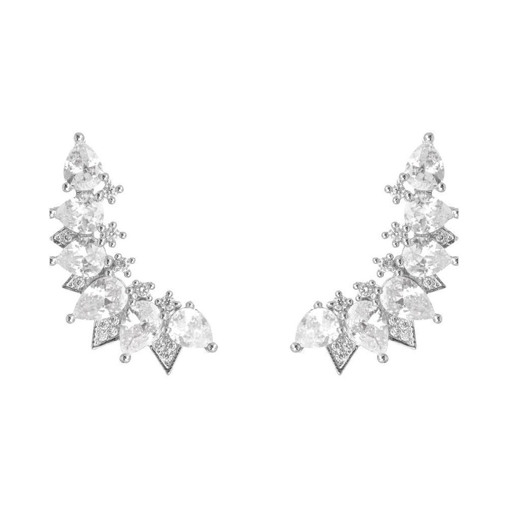 Ear Cuff 6 Gotas Com Zircônias Na Parte De Cima E De Baixo
