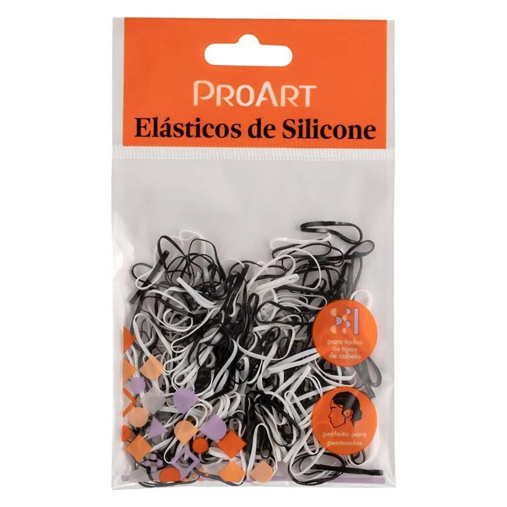 Elasticos de Silicone Proart P Preto e Branco 200 Un