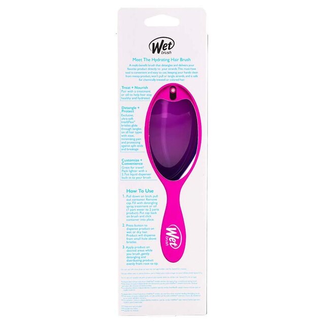 Escova De Cabelo Desembaraçadora Wetbrush Com Dispenser Para Tratamento Roxa