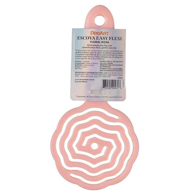 Escova de Cabelo Floral Proart Easy Flexi Rosa 1 Un