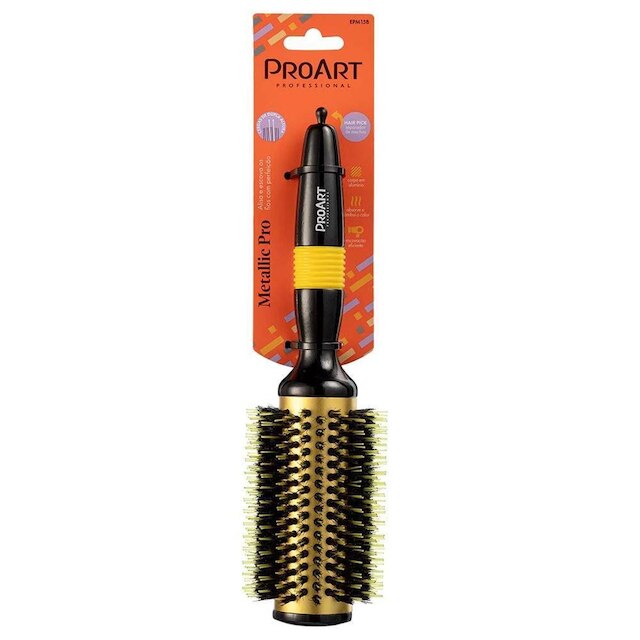 Escova de Cabelo ProArt Profissional Metallic Pro Amarelo 38mm