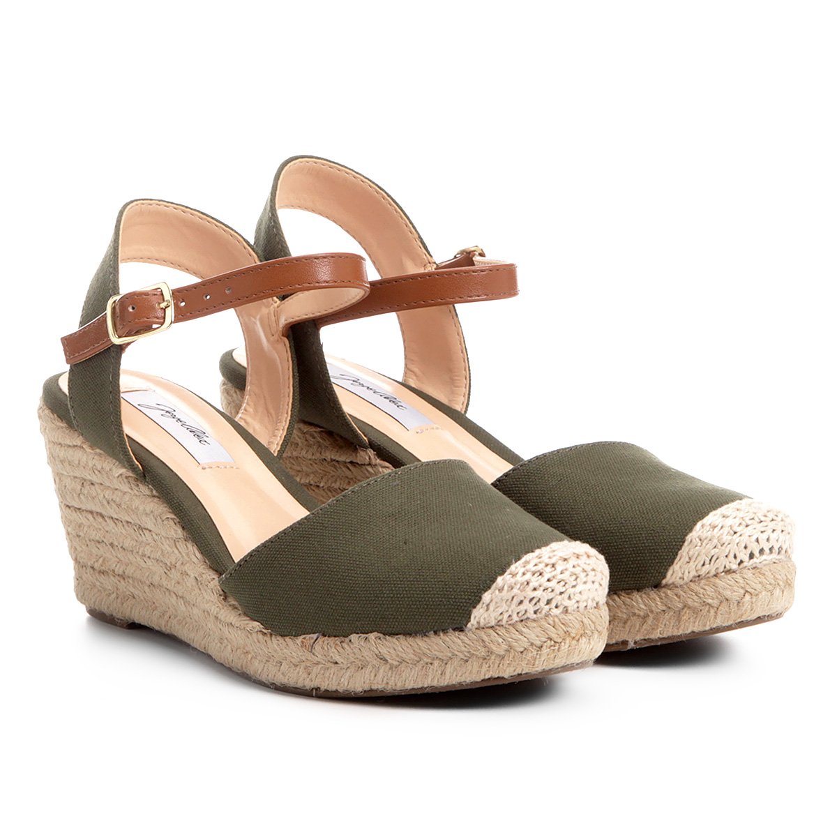 Espadrille Anabela Jorge Alex Salto Corda Feminina - Verde Militar | Zattini