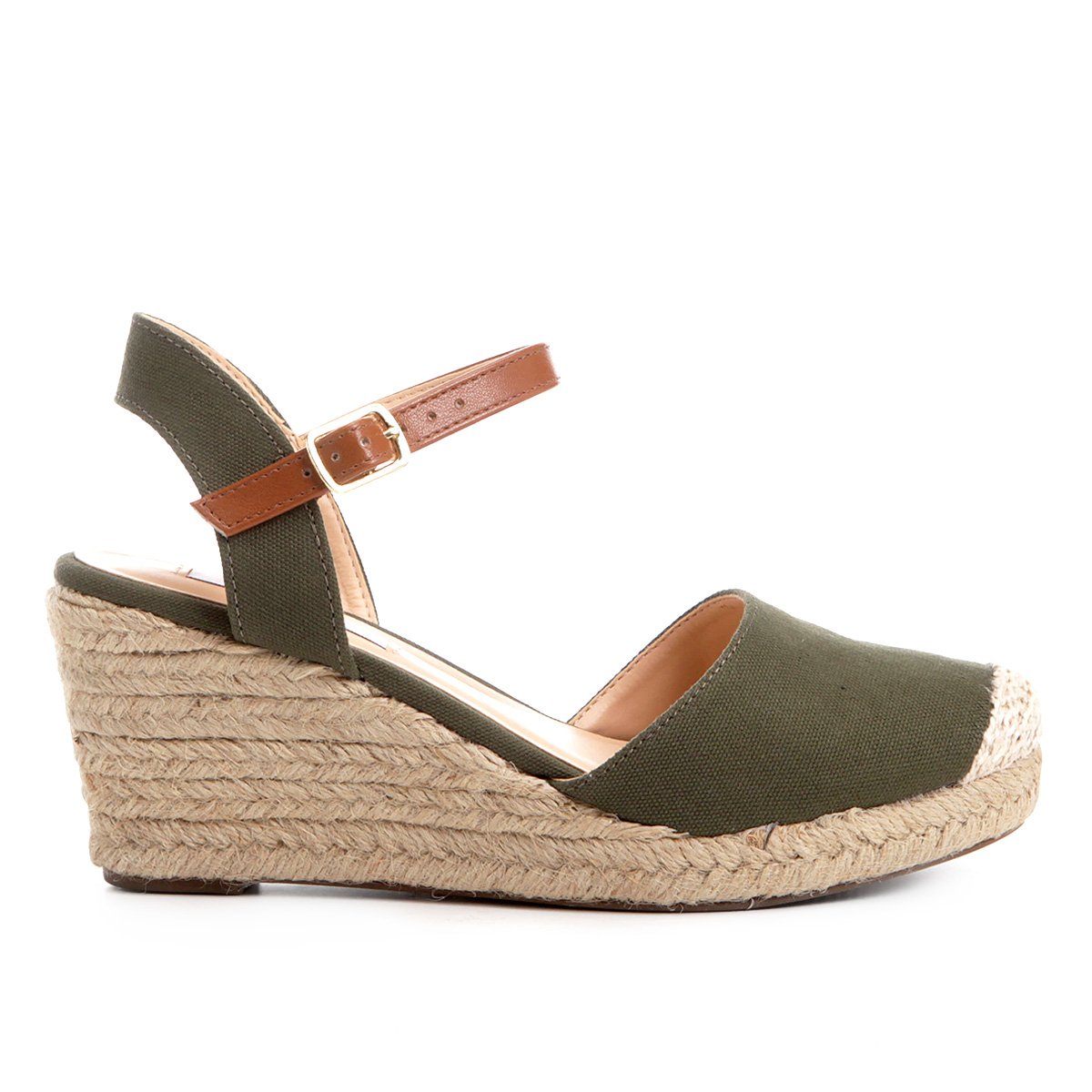 Espadrille Anabela Jorge Alex Salto Corda Feminina - Verde Militar | Zattini