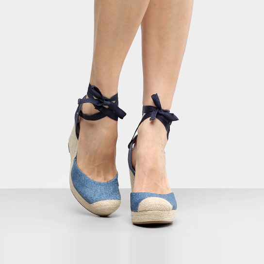 Espadrille Vizzano Anabela Amarrações - Jeans