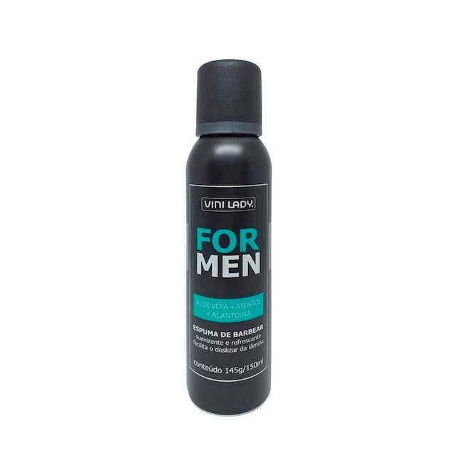 Espuma de Barbear For Men Aloe Vera + Mentol + Alantoína 150ml Vini Lady