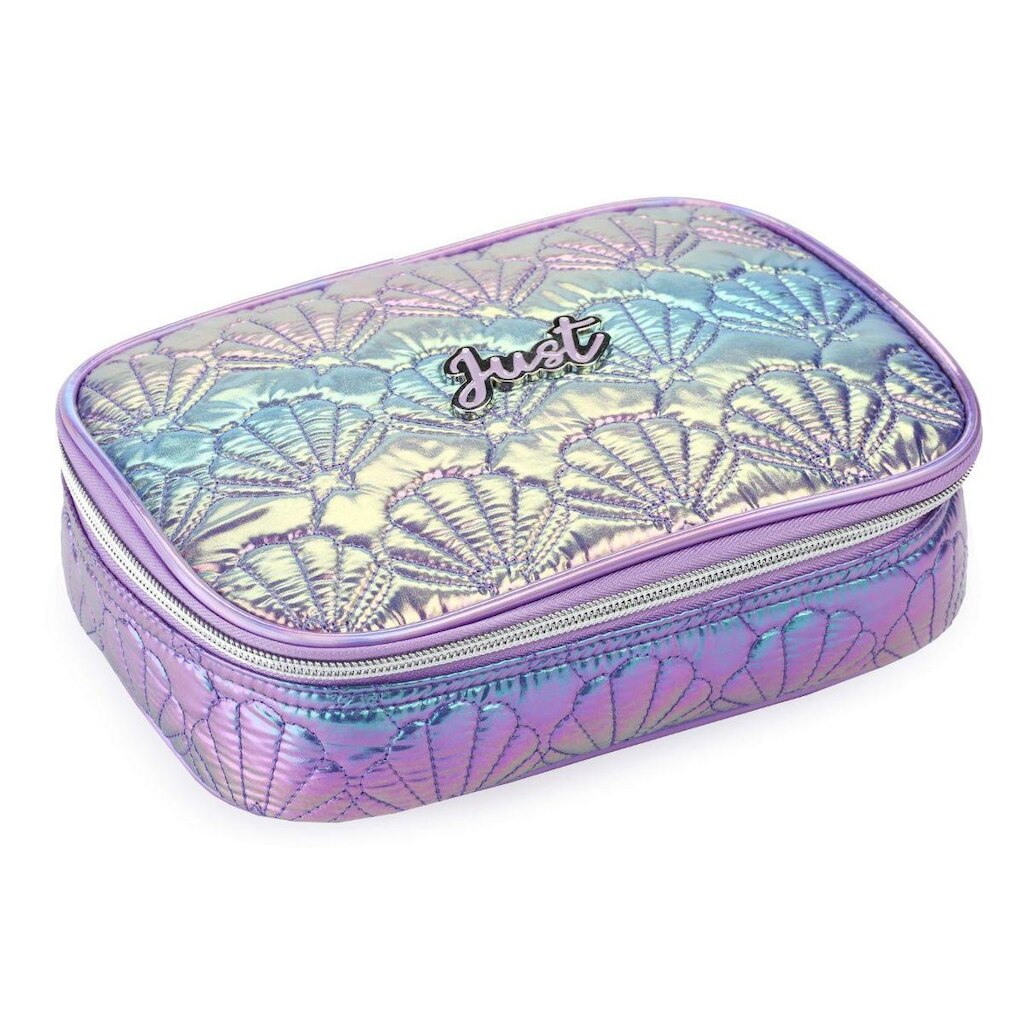 Estojo Box Escolar Menina 100 Pens Grande Bordado Concha