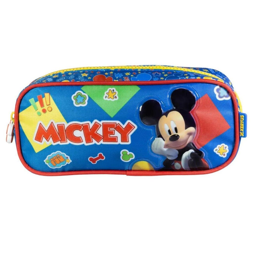 ESTOJO ESCOLAR DUPLO BOLSINHA PORTA LAPIS PENAL MICKEY MOUSE