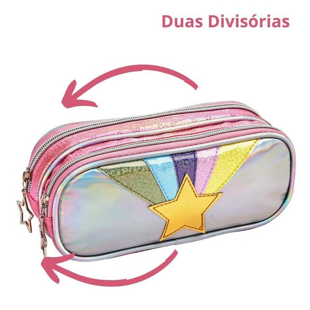 Estojo Escolar Infantil Brilhante