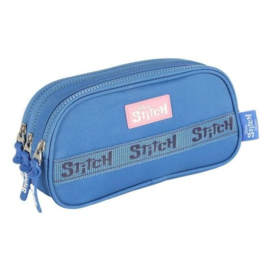 ESTOJO ESCOLAR JUVENIL TRIPLO STITCH DISNEY ORIGINAL LUXCEL