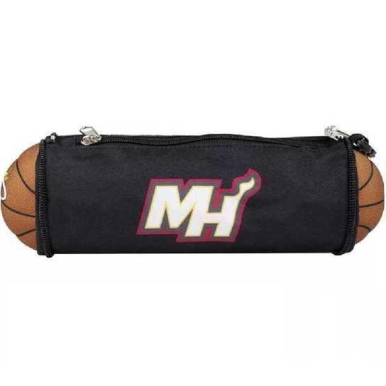 Estojo Escolar Mini Bola Basquete Nba Miami Heat