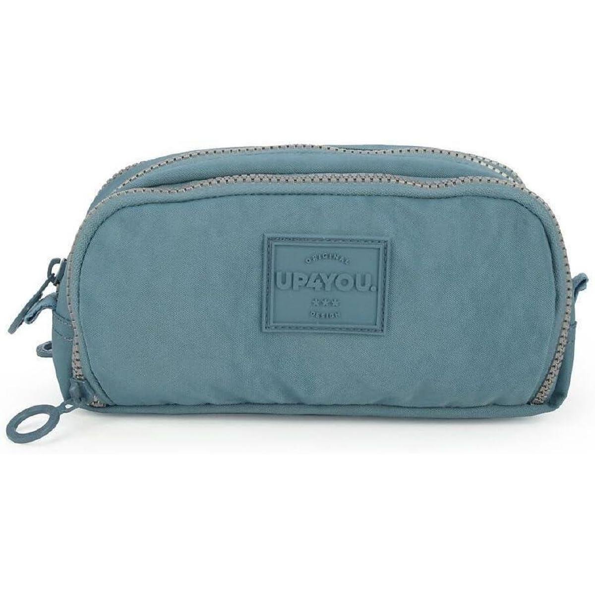 Estojo Escolar Up4You Zíper Triplo Tecido Crinkle Azul - Azul Menor preço em Estojo Escolar Up4You Zíper Triplo Tecido Crinkle Azul - Azul