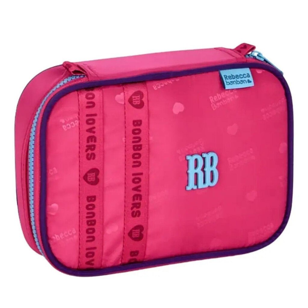 Estojo Organizador Escolar Rebecca Bonbon Rosa 36 Elásticos