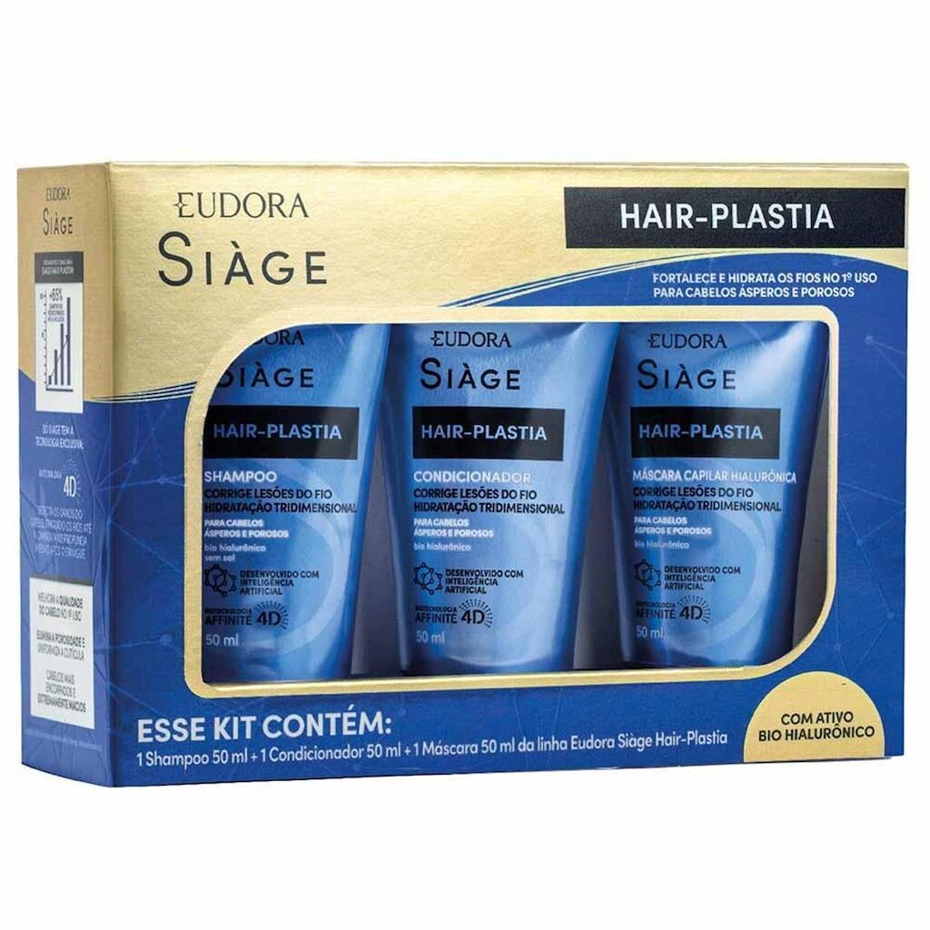 Eudora Siage Kit Shampoo + Condicionador + Máscara Hair Plastia Kit