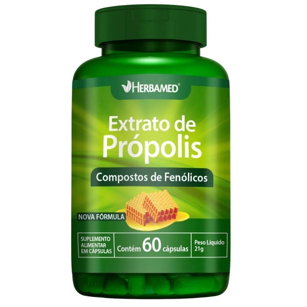Extrato de Proprolis Verde Natural 60 Capsulas Herbamed