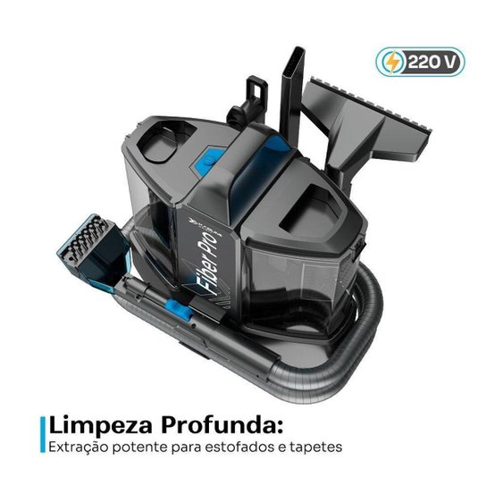 Extratora de Sujeira KABUM! smart Fiber Pro Pulveriza Esfrega e Extrai Autolimpeza 220V KSEL020