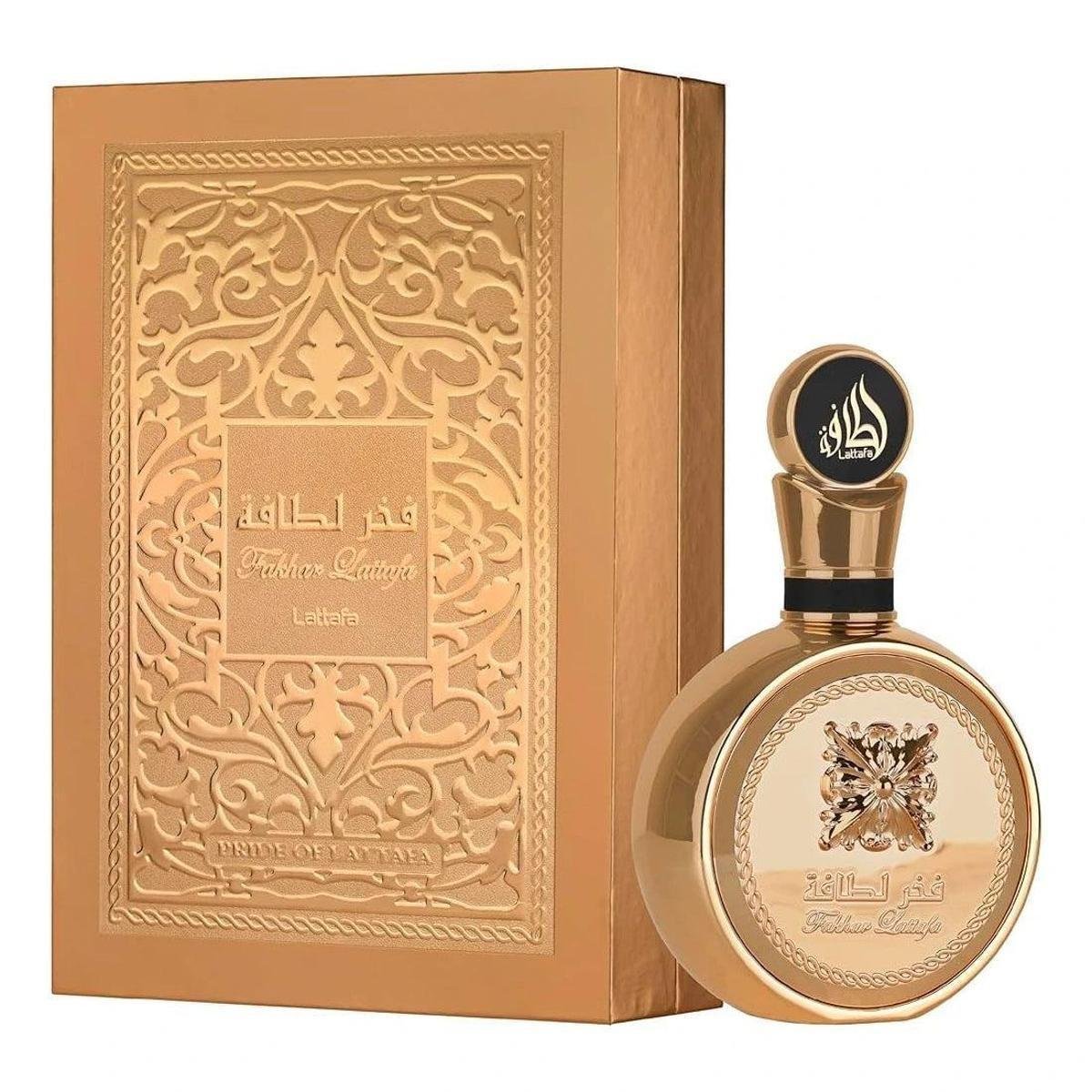 Fakhar Gold Extrait Lattafa Perfume Masculino 100ml Árabe Menor preço em Fakhar Gold Extrait Lattafa Perfume Masculino 100ml Árabe
