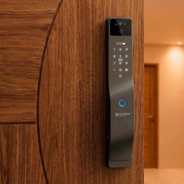 Fechadura Digital KABUM! Smart Security, Com maçaneta, Reconhecimento Facial, Biometria KSFD700PT