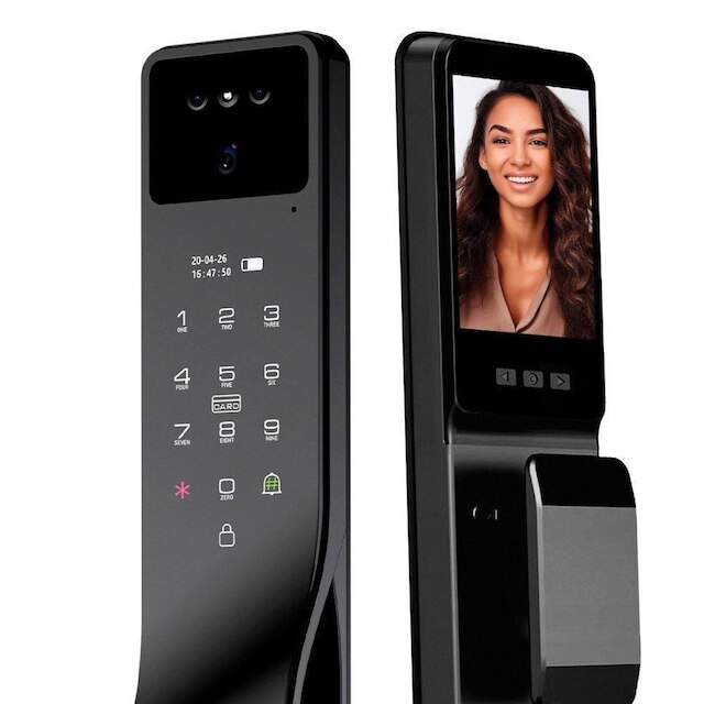 Fechadura Digital KABUM! Smart Security, Com maçaneta, Reconhecimento Facial, Biometria KSFD700PT