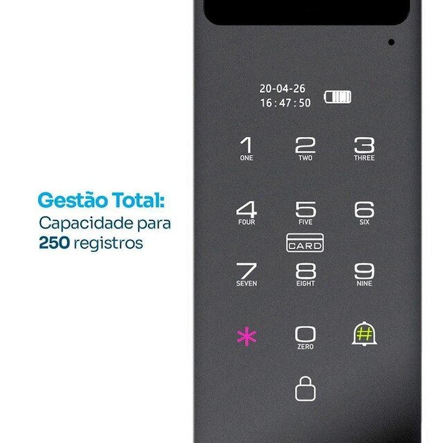 Fechadura Digital KABUM! Smart Security, Com maçaneta, Reconhecimento Facial, Biometria KSFD700PT