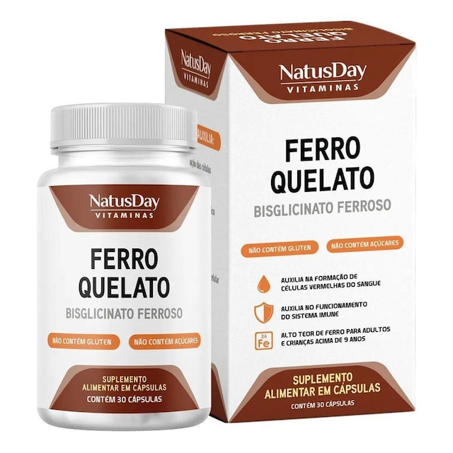 Ferro QLT- 30 Cápsulas - Natusday