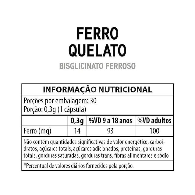 Ferro QLT- 30 Cápsulas - Natusday