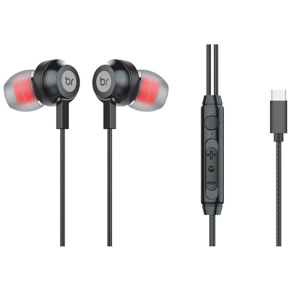 Fone de Ouvido Bright Ghost com Microfone Cancelamento de Ruído Esportivo Intra-auricular Preto