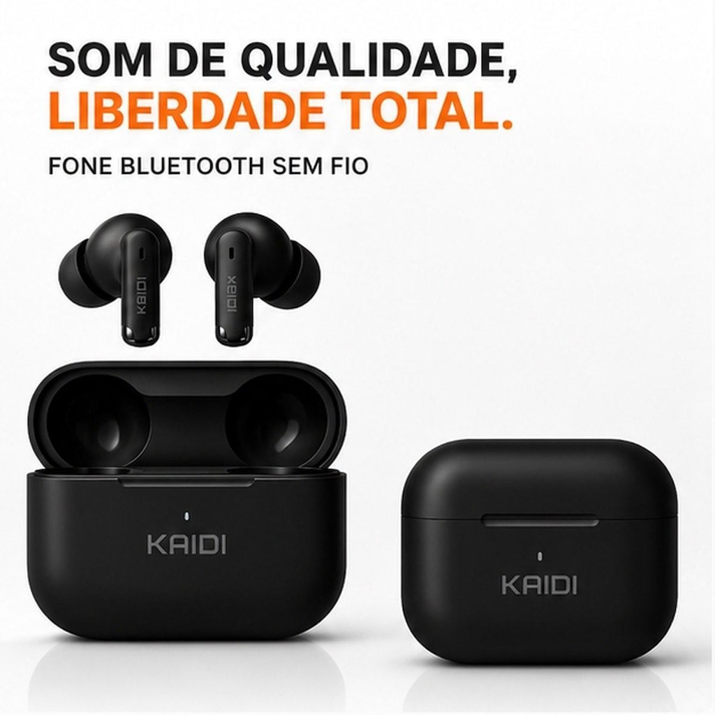 Fone De Ouvido Sem Fio Bluetooth Kaidi Kd-780 Tws Touch Premium