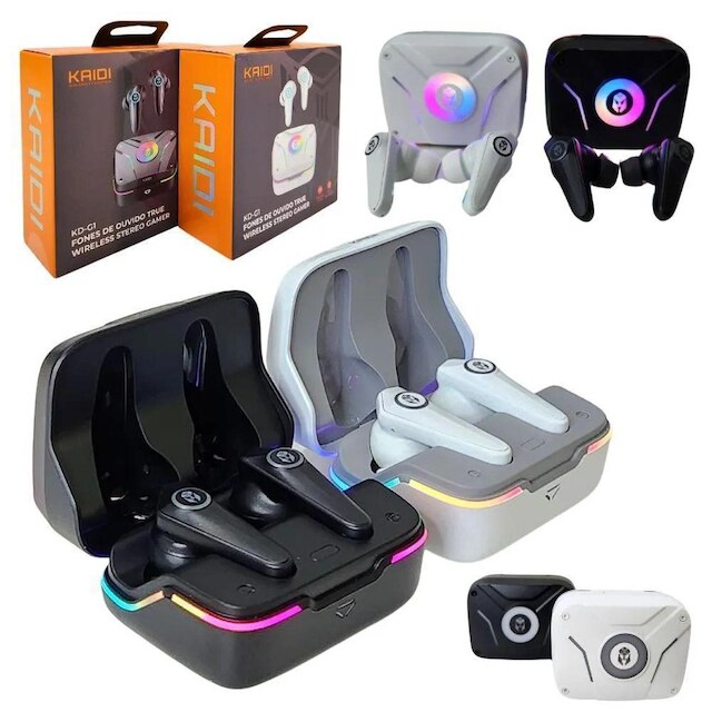 Fone Ouvido Kaidi KD-G1 Bluetooth 5.3 Gamer 6HS Música