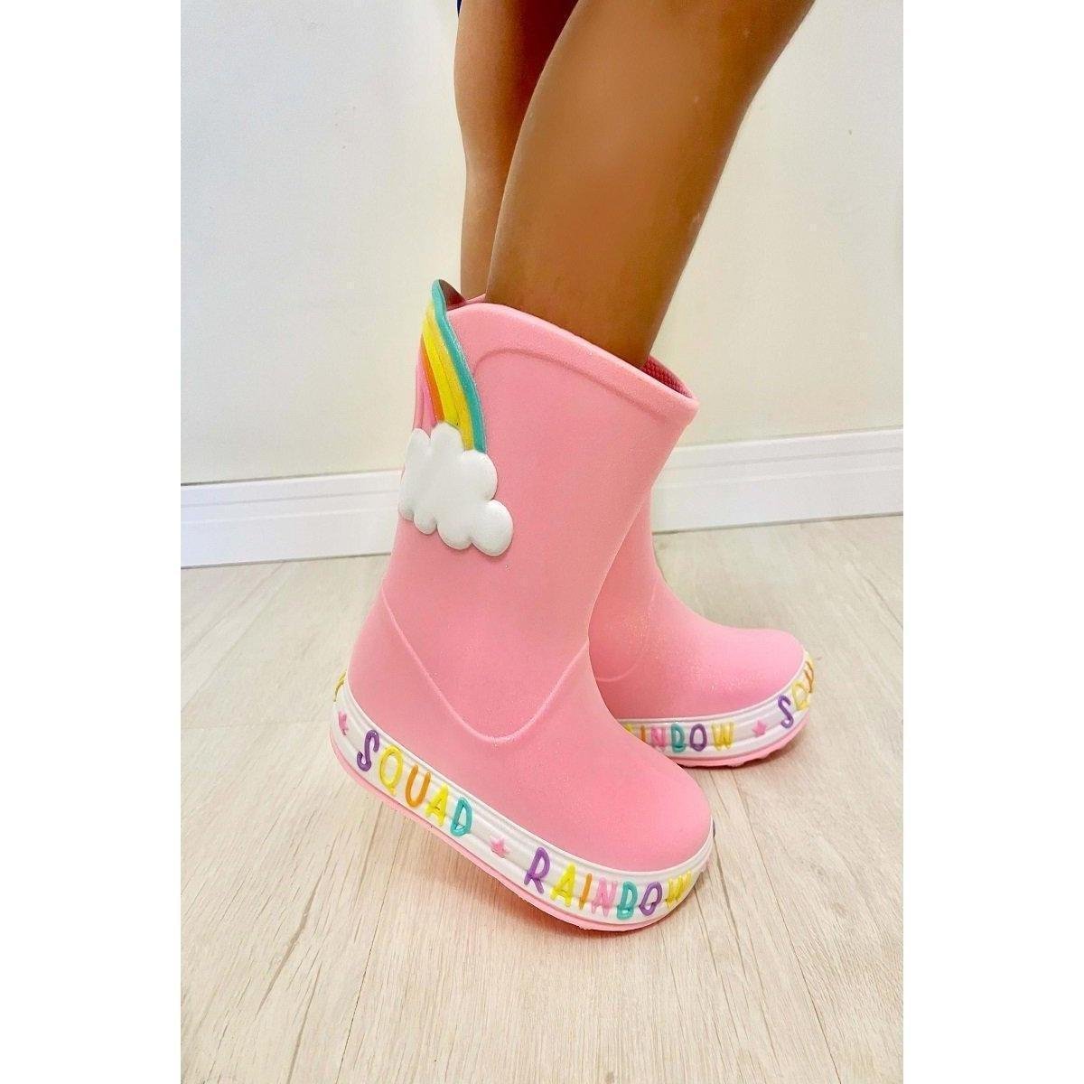 Plugt Tenis Infantil Transparente Bota Rosa Glitter Infantil