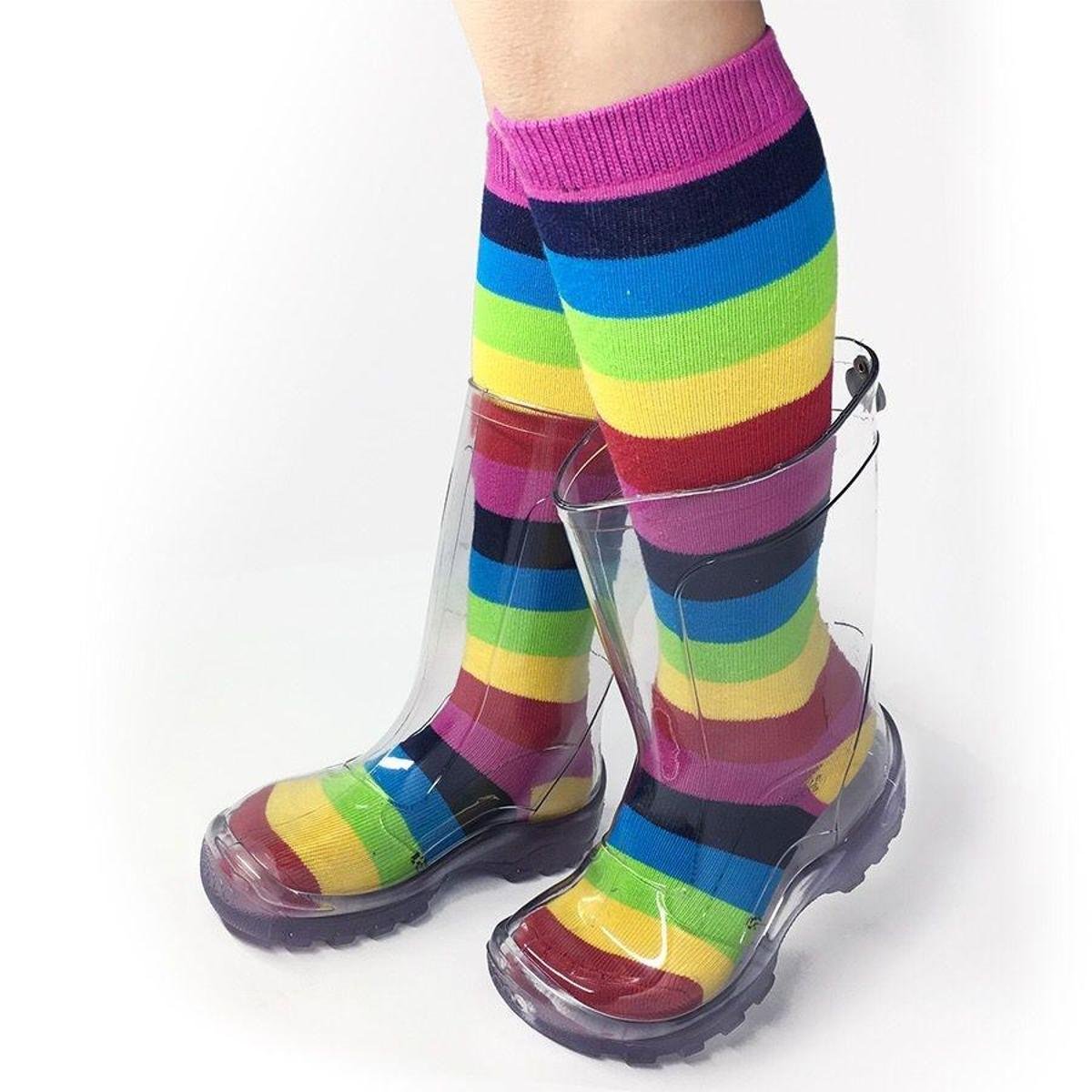 Galocha Jokenpô / Kidsplash Infantil Com Meia Arco Íris Feminina - Incolor  | Zattini