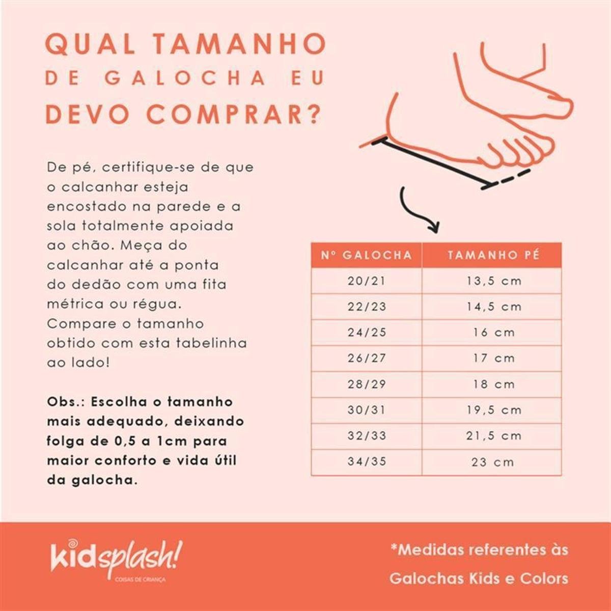 galocha kidsplash transparente