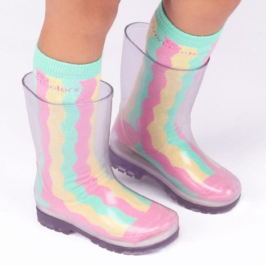 Bota Infantil Bota De Plastico Feminina Transparente Galocha