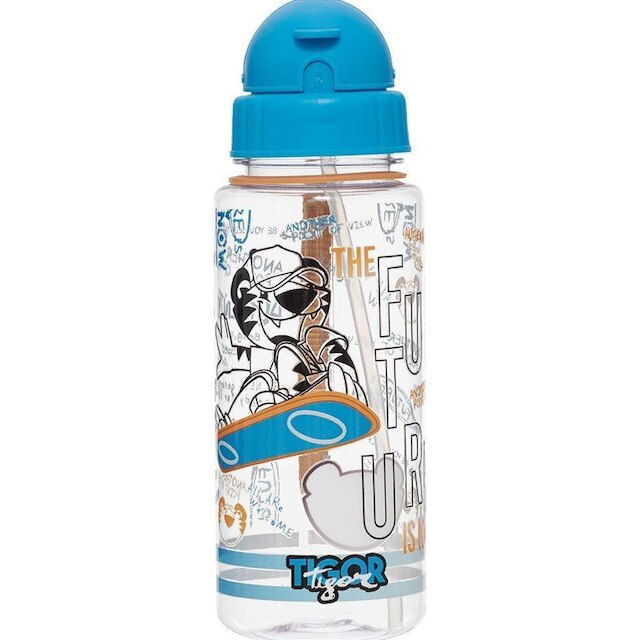 Garrafa Com Canudo Pacific LovIt Tigor T Tigre Future Azul