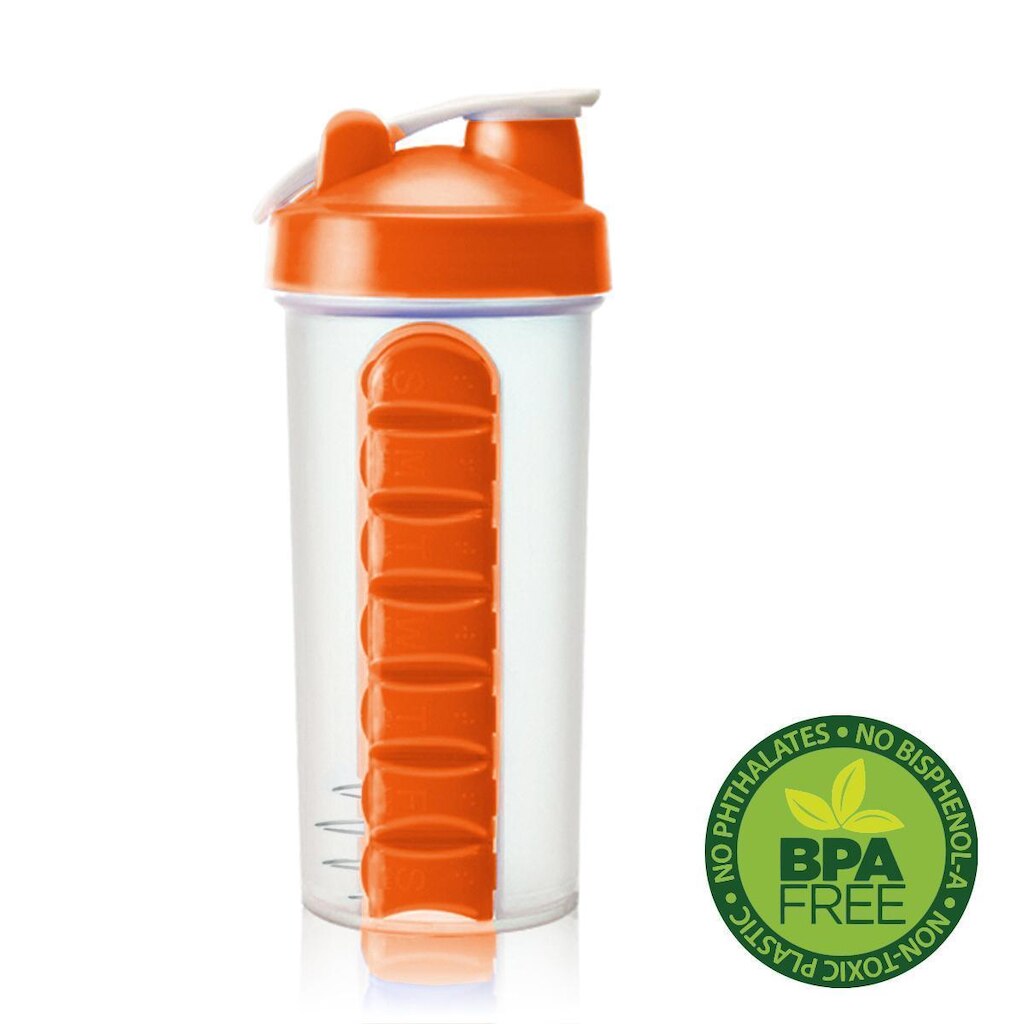Garrafa Squeeze Gold Sports Mixer e Porta Comprimido 750ml