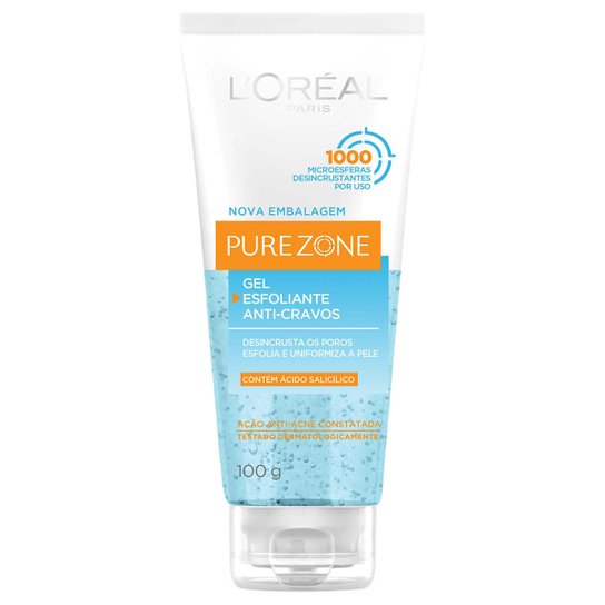 Gel Esfoliante L'Oréal Paris Pure Zone Anti-Cravos Passo 1 - Incolor