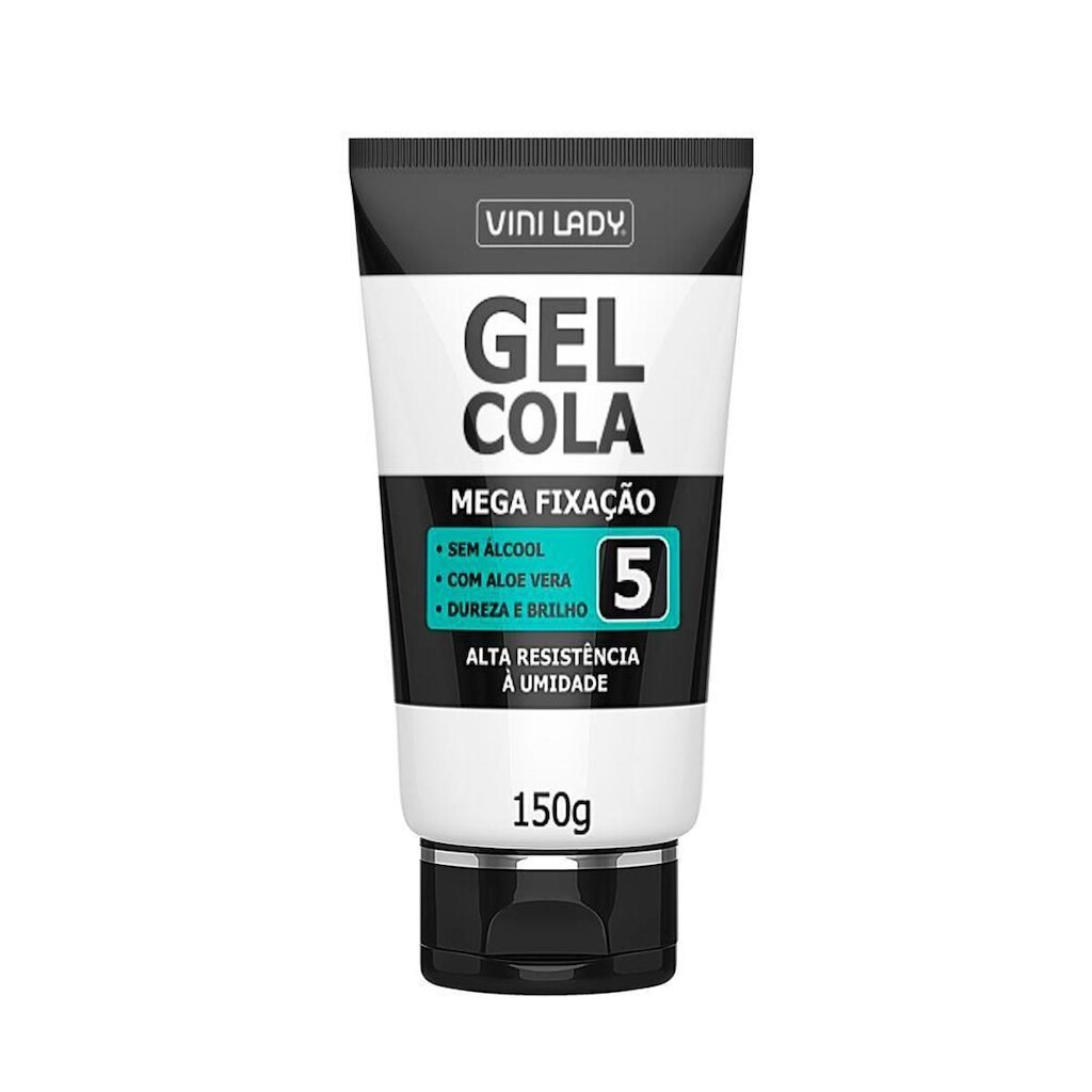 Gel para Cabelo Cola Mega Fixação Nº 5 com Aloe Vera 150g Vini Lady