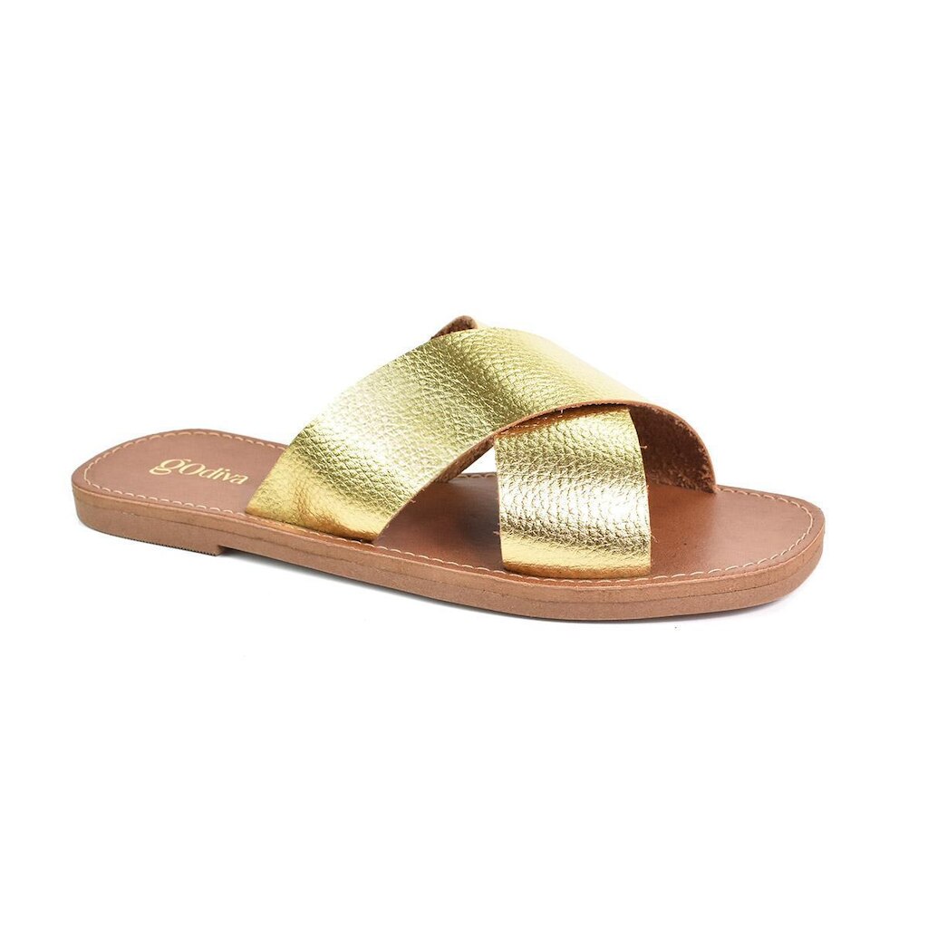 Godiva Tamanco Ouro Floater Conforto e Brilho com Estilo