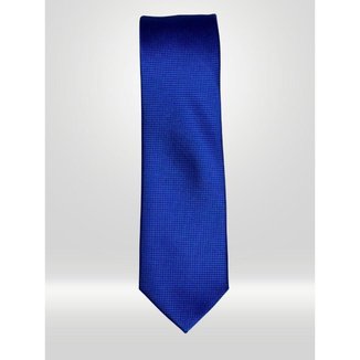 Gravata Slim Masculina Detalhe Azul Royal