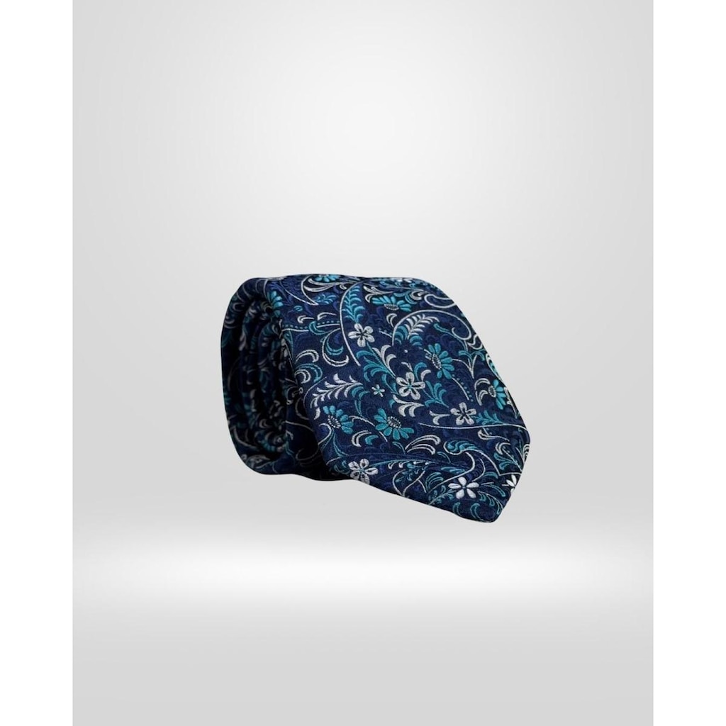 Gravata Slim Raffer Garden Navy Blue