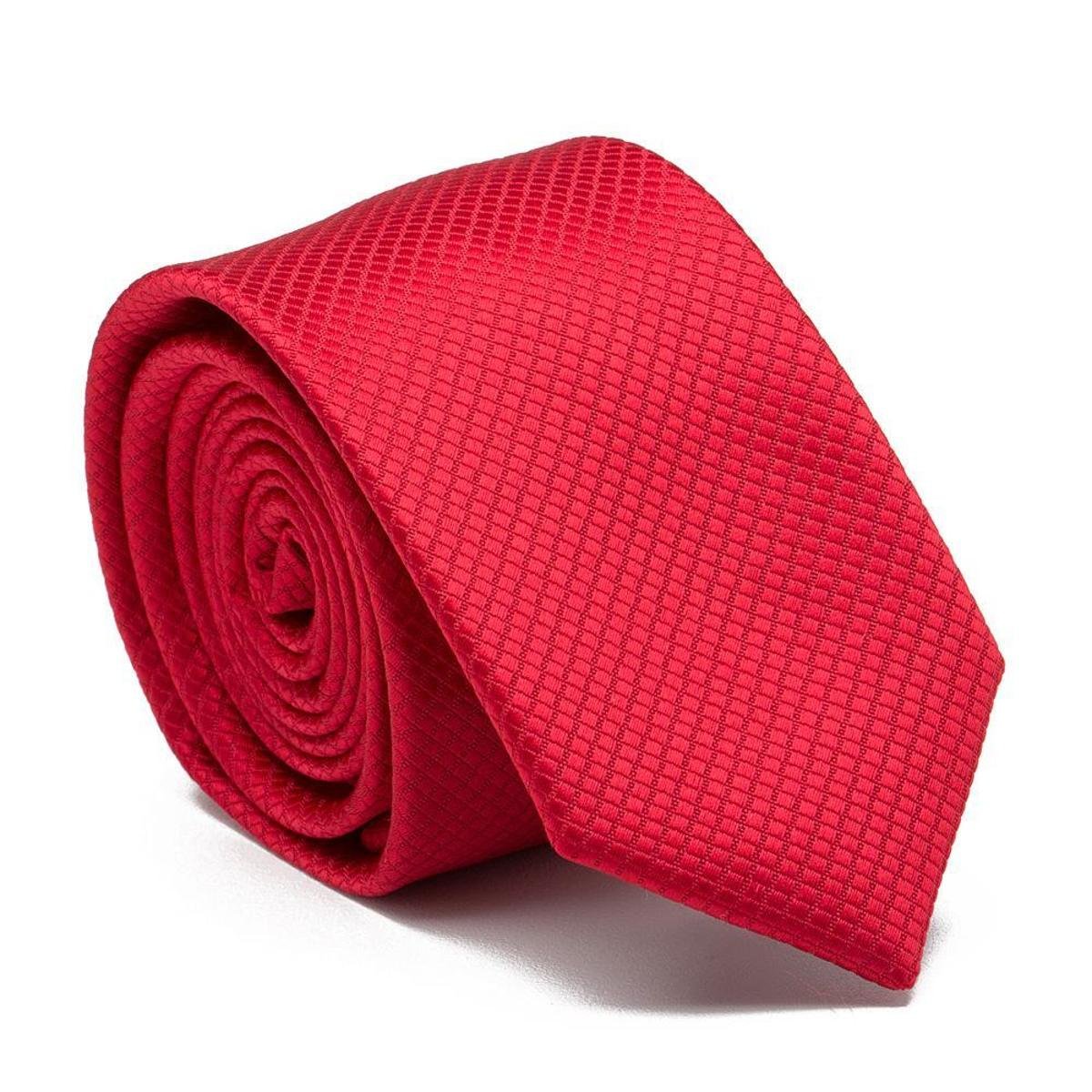 Gravata Slim Red Key - Poliéster premium