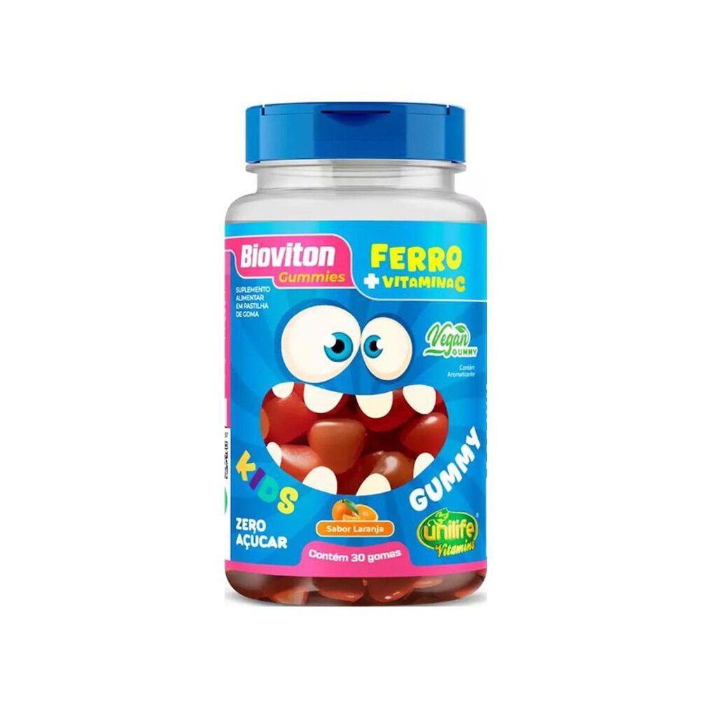 Gummy Bioviton Kids Ferro + Vit C Laranja 30 Gomas - Unilife