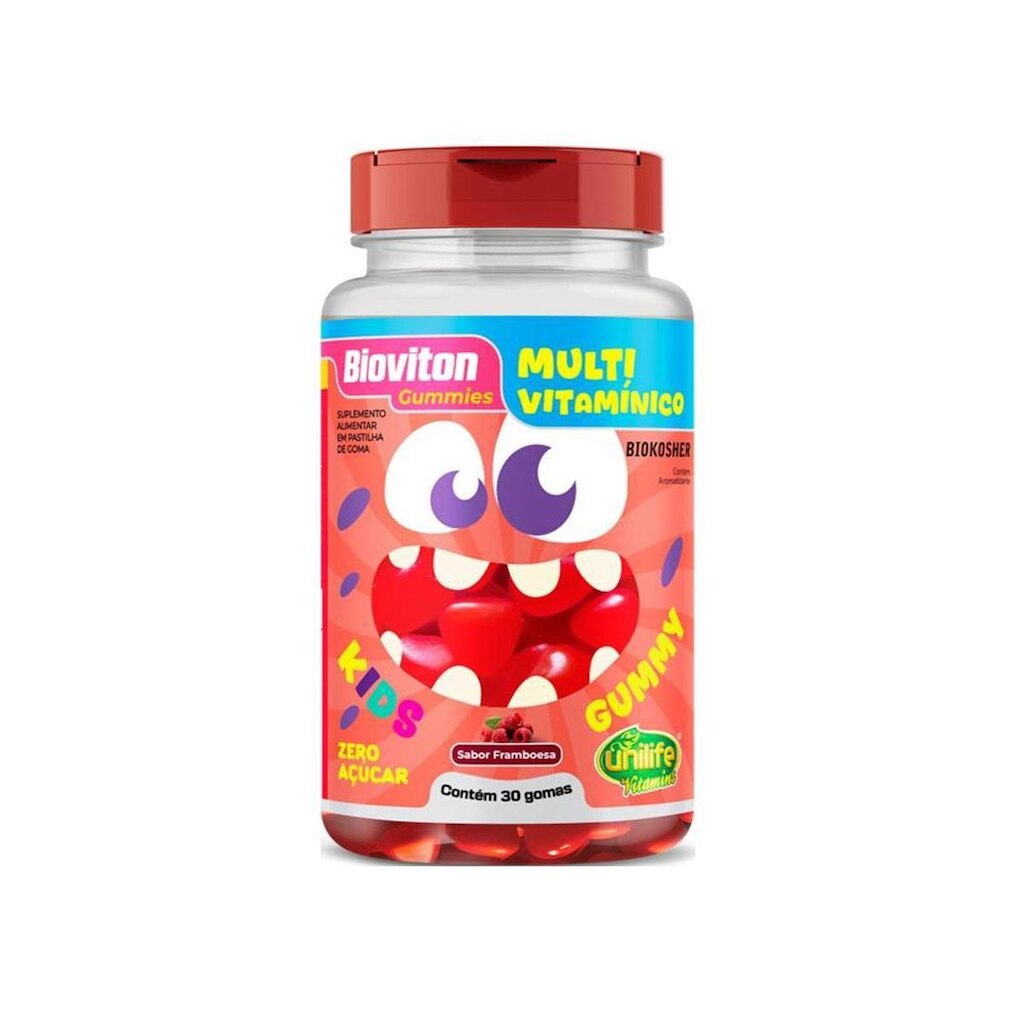 Gummy Bioviton Kids Multivitaminico Framboesa 30 Gomas - Unilife