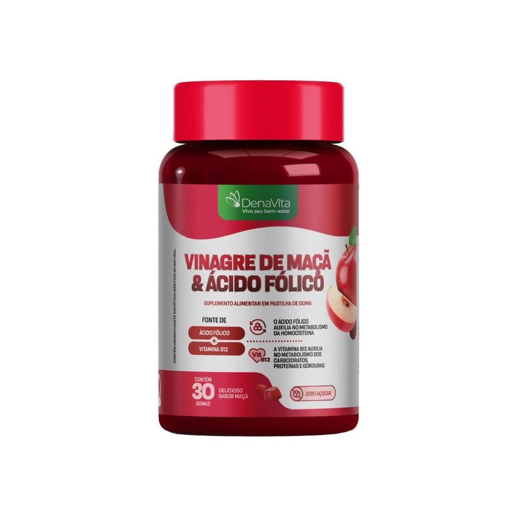 Gummy Vin. De Maçã Com Ácido Fólico Em Goma Denavita