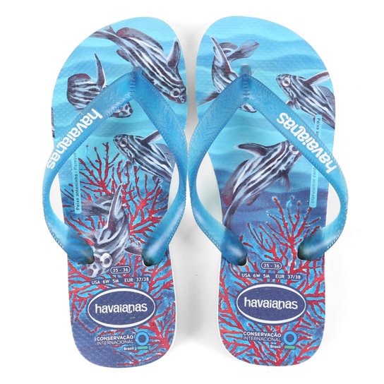 Havaianas Conservação Internacional - Branco+Azul