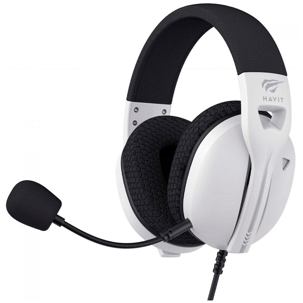Headset Gamer Havit Fuxi H5D - Drivers 50mm - Microfone - P2 - Branco e Preto - HVGMH-FUXI-H5D-WB