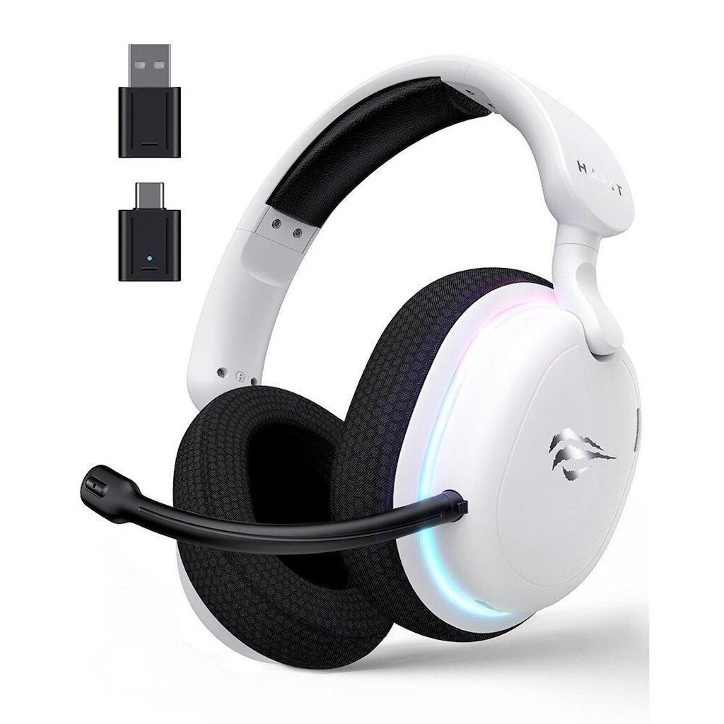 Headset Gamer Sem Fio Professional Fuxi-H7, RGB, Tri Mode, Bluetooth, Recarregável, USB-C,