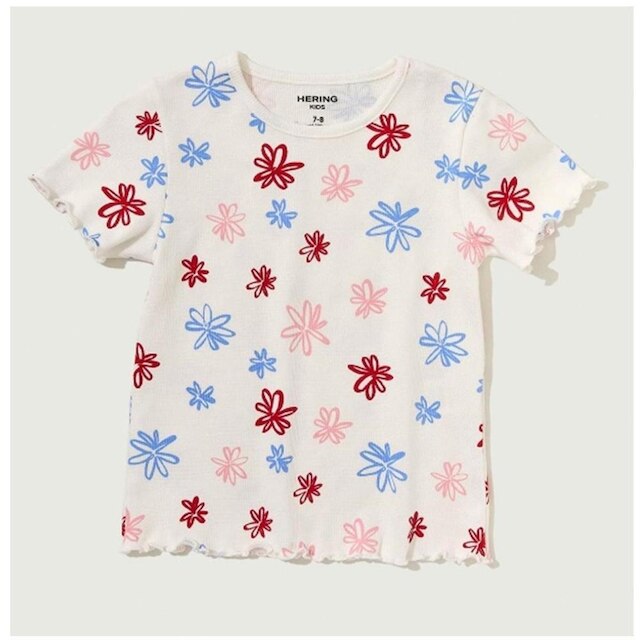 Hering Kids Blusa Manga Curta Ribana Branca